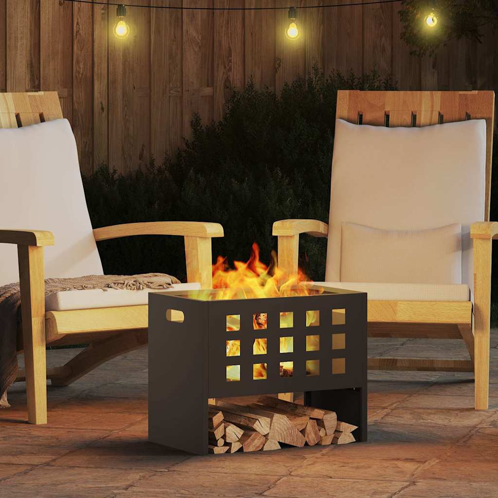 Feuerstelle Schwarz 50 X 30 X 40 Cm Stahl