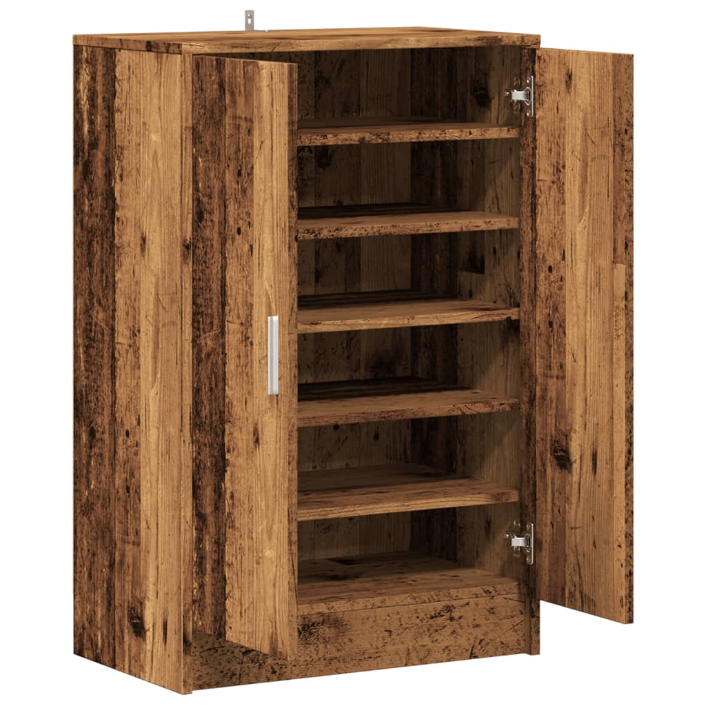 Schuhschrank -Optik Holzwerkstoff Altholz