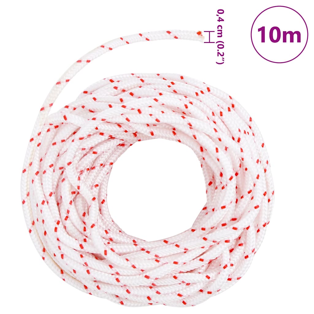 Starterseil Weiß Und Rot Ø 10 M Nylon
