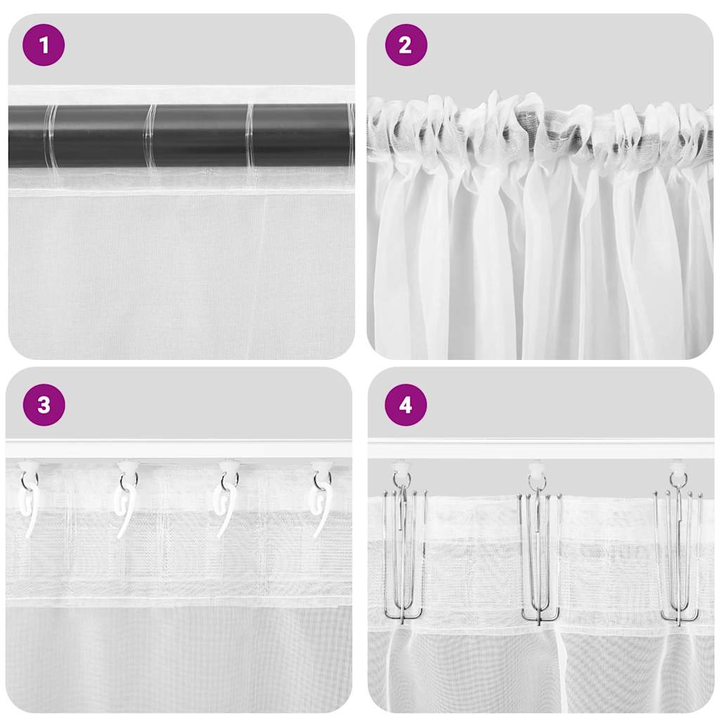 Voile Vorhänge 2 Stk. Weiß
