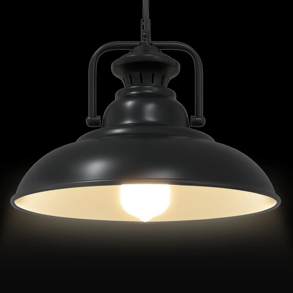 Pendelleuchte E27 Schwarz Ø 31 Cm Eisen