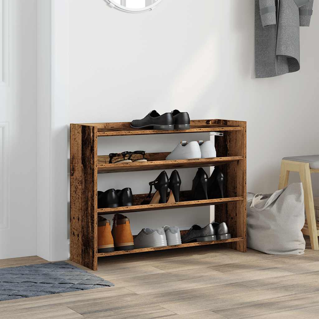 Schuhregal -Optik 80X25X Holzwerkstoff Altholz