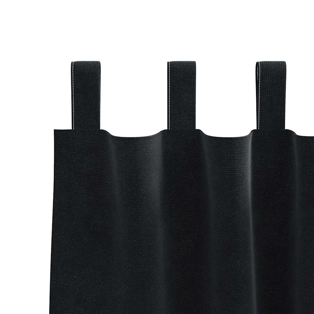 Verdunkelungsvorhänge 2 Pcs Samt Schwarz