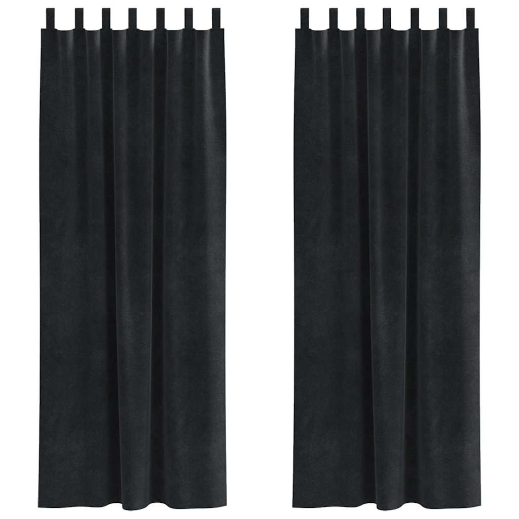 Verdunkelungsvorhänge 2 Pcs Samt Schwarz