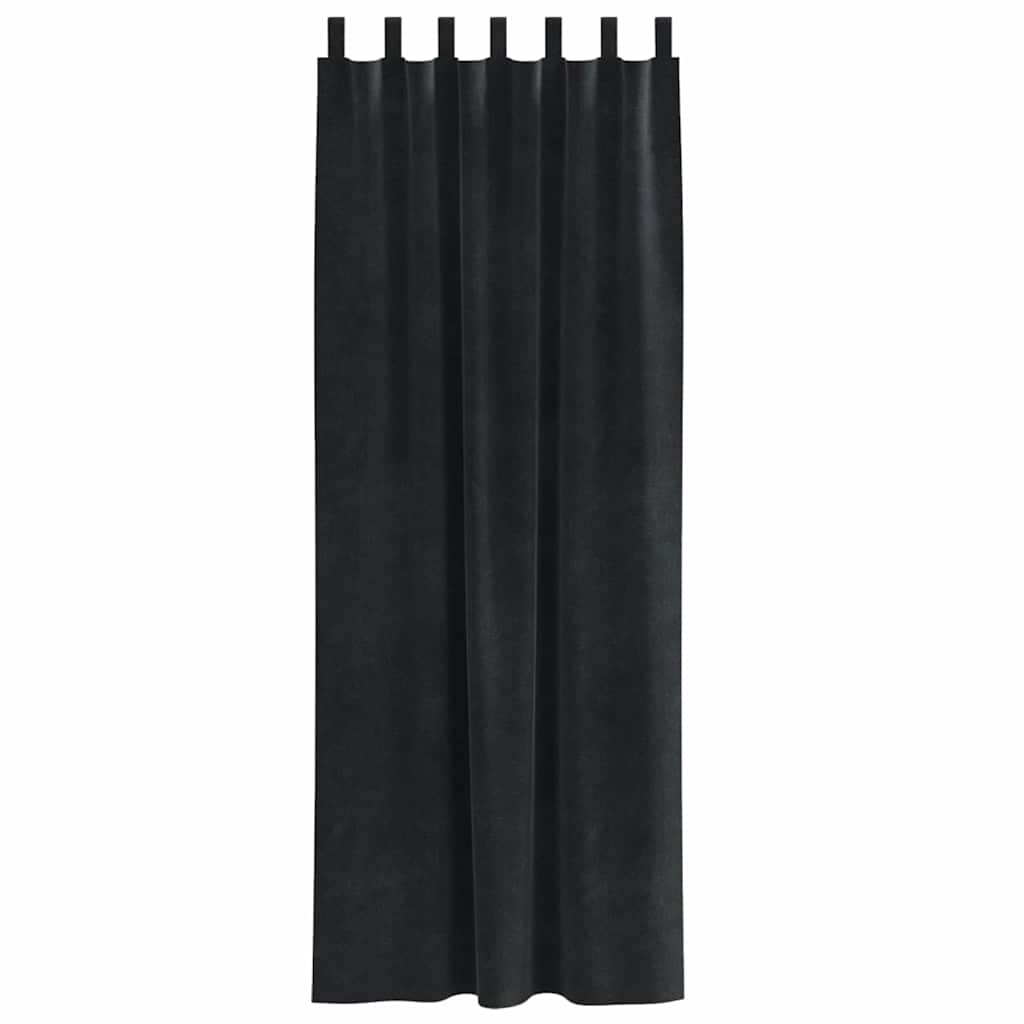 Verdunkelungsvorhänge 2 Pcs Samt Schwarz