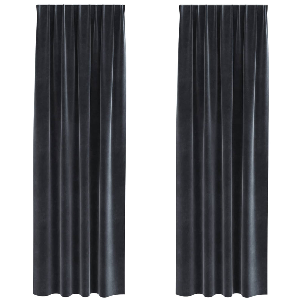 Verdunkelungsvorhänge 2 Pcs Samt Dunkelgrau