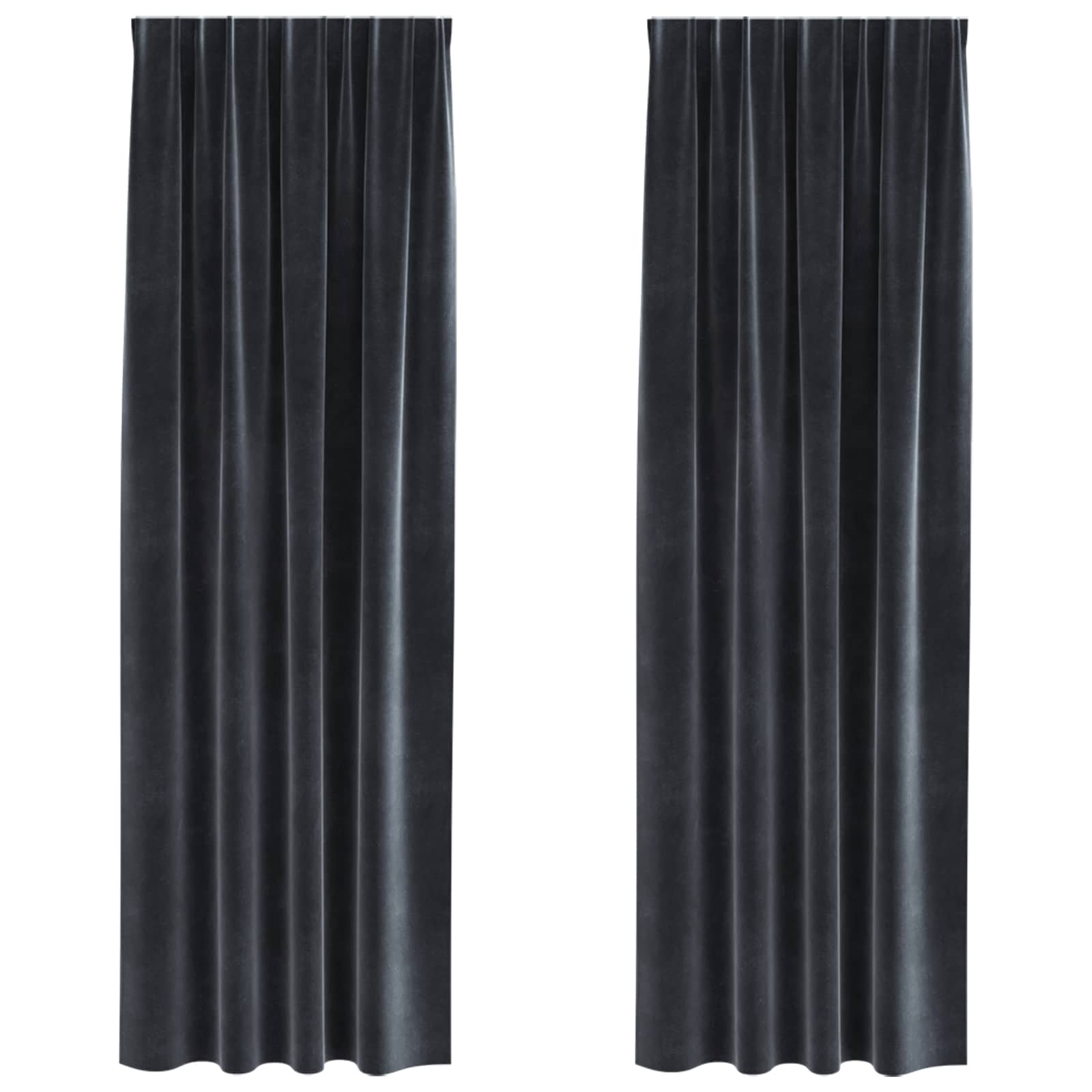 Verdunkelungsvorhänge 2 Pcs Samt Dunkelgrau