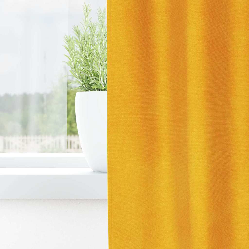 Verdunkelungsvorhänge 2 Pcs Samt Senfgelb