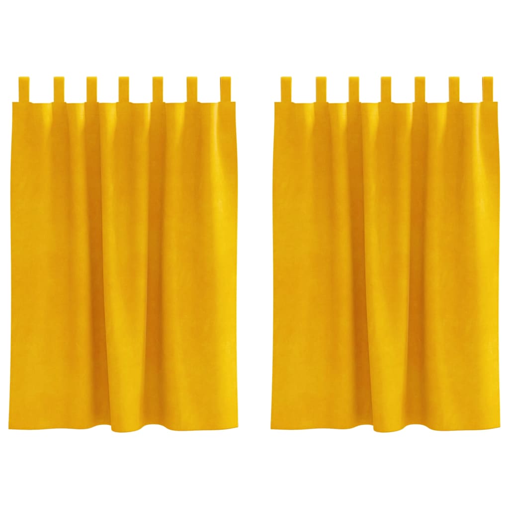 Verdunkelungsvorhänge 2 Pcs Samt Senfgelb