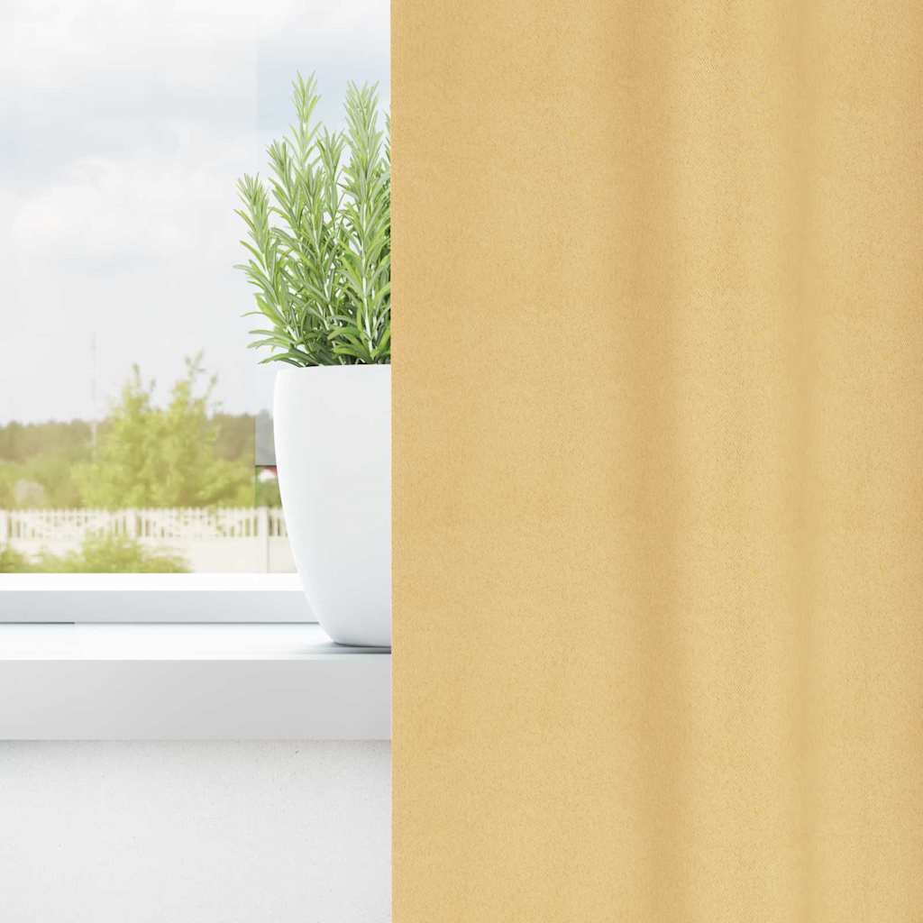 Verdunkelungs-Vorhänge Mit Ringen 2 Pcs 140 X Beige
