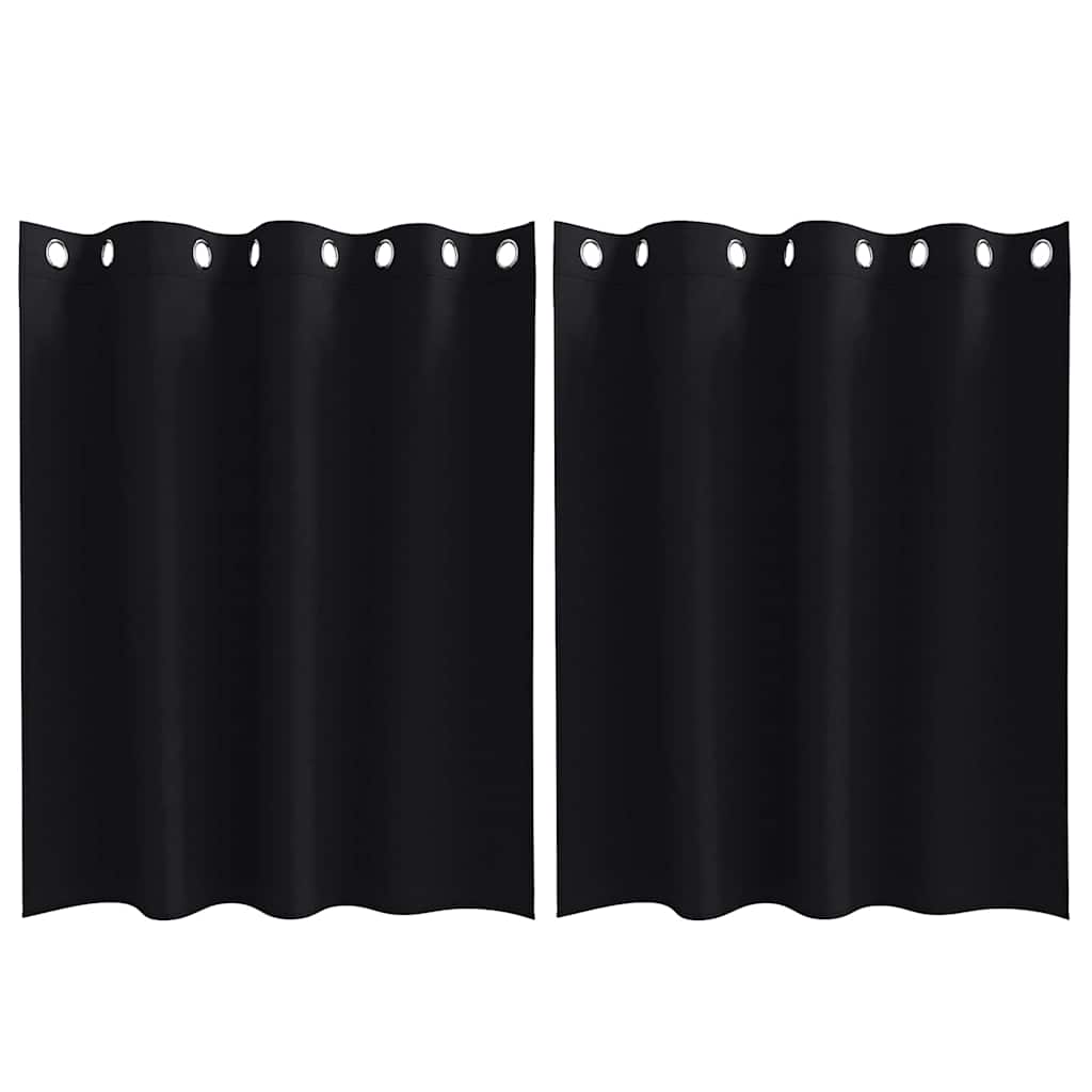 Verdunkelungs-Vorhänge Mit Ringen 2 Pcs 140 X Schwarz