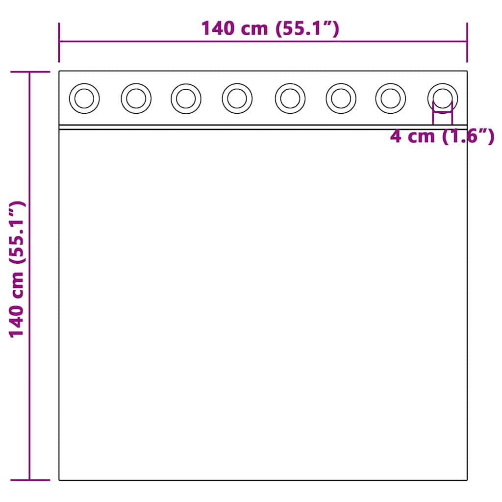 Verdunkelungs-Vorhänge Mit Ringen 2 Pcs 140 X Schwarz