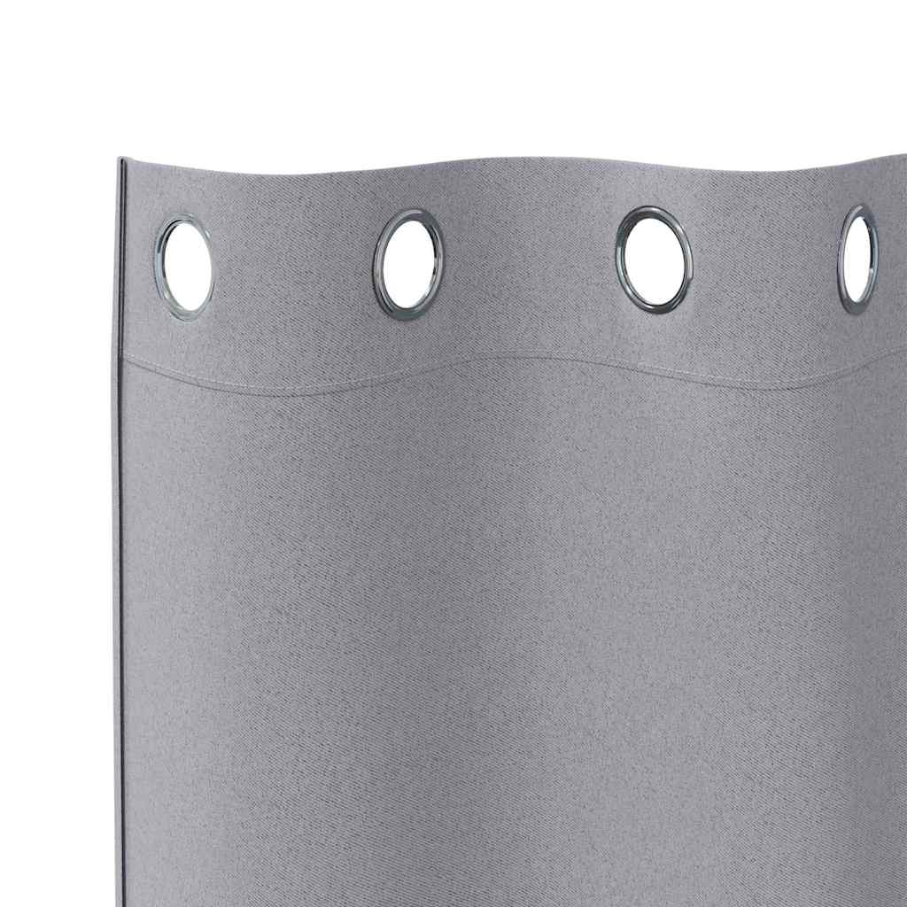 Verdunkelungs-Vorhänge Mit Ringen 2 Pcs 140 X Hellgrau