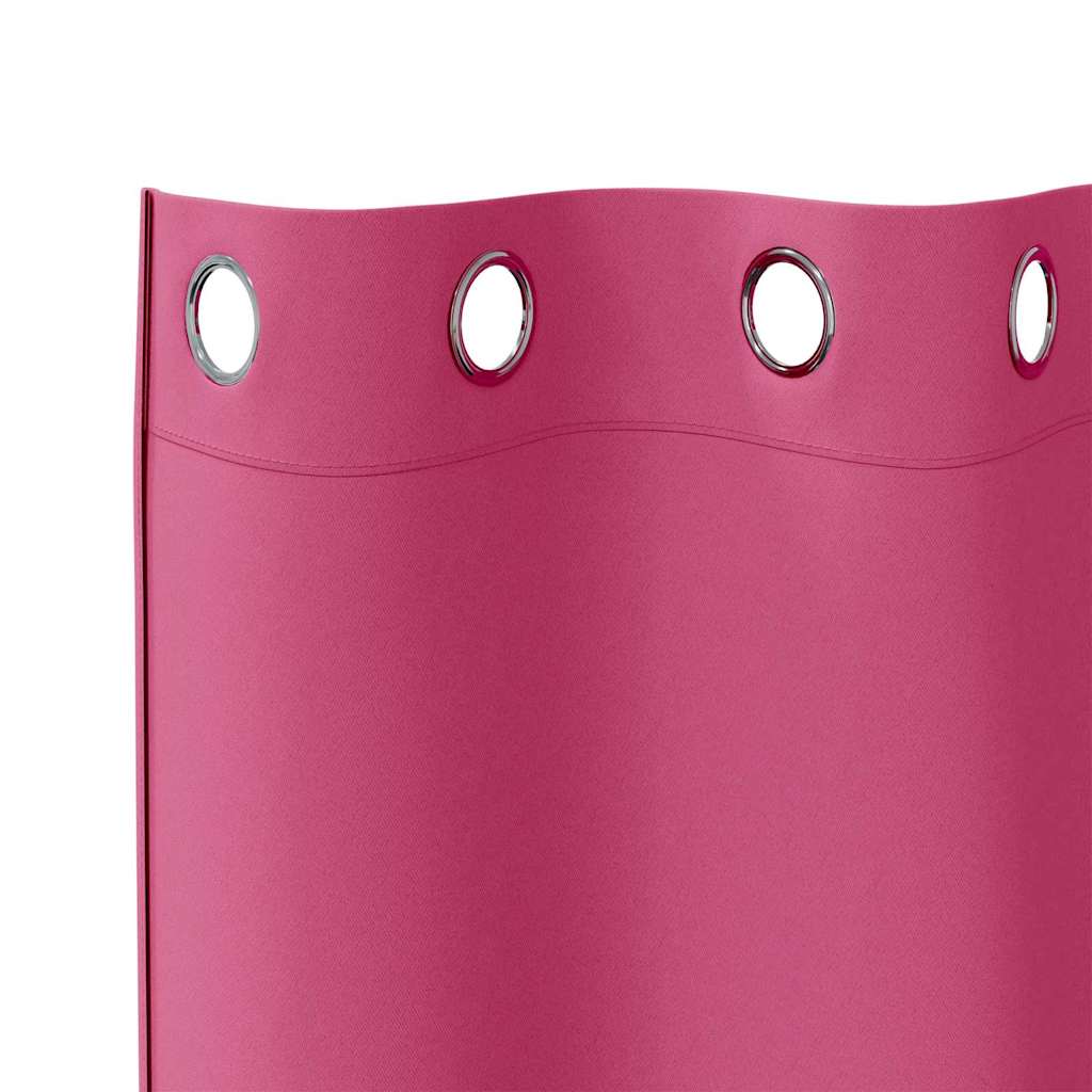 Verdunkelungs-Vorhänge Mit Ringen 2 Pcs Helles Pink Hellrosa