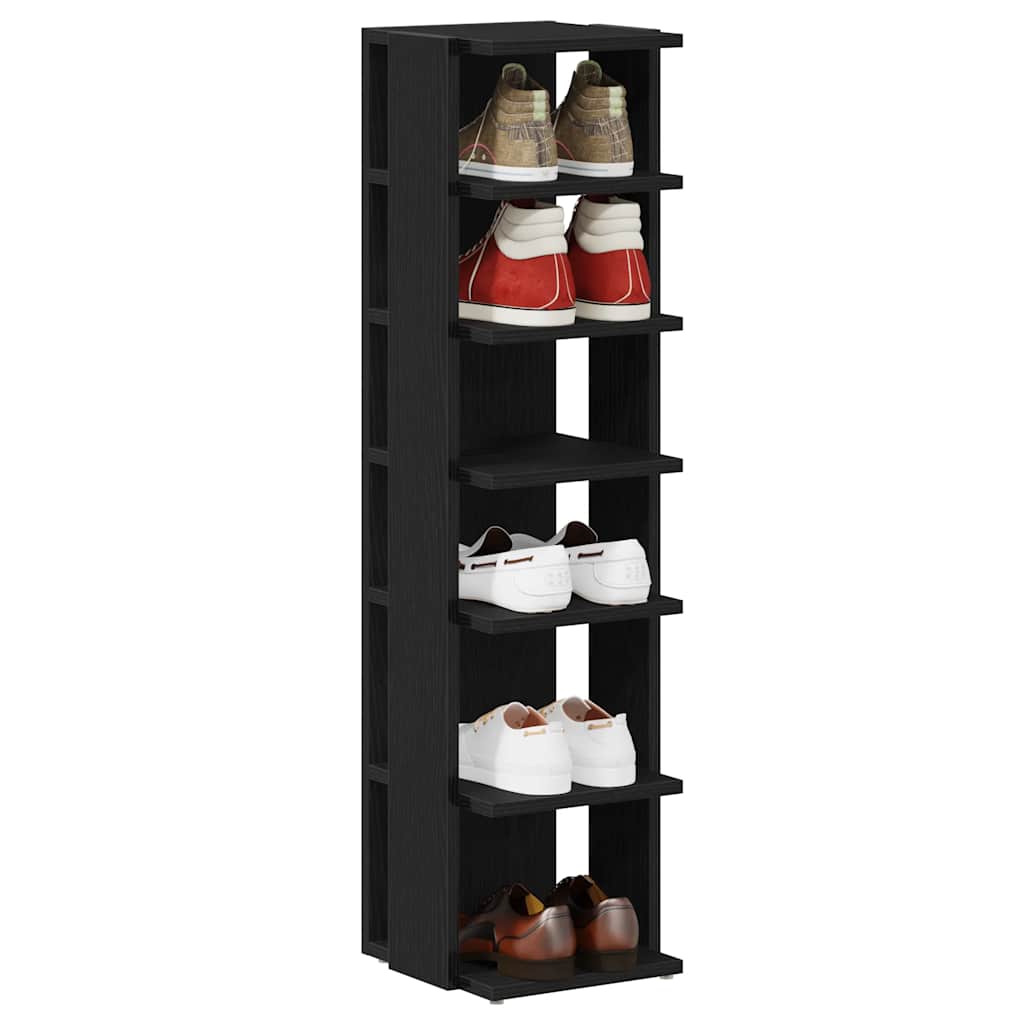 Schuhschränke 2 Stk. Schwarz Eichen-Optik 25X27X102 Cm Schwarze Eiche