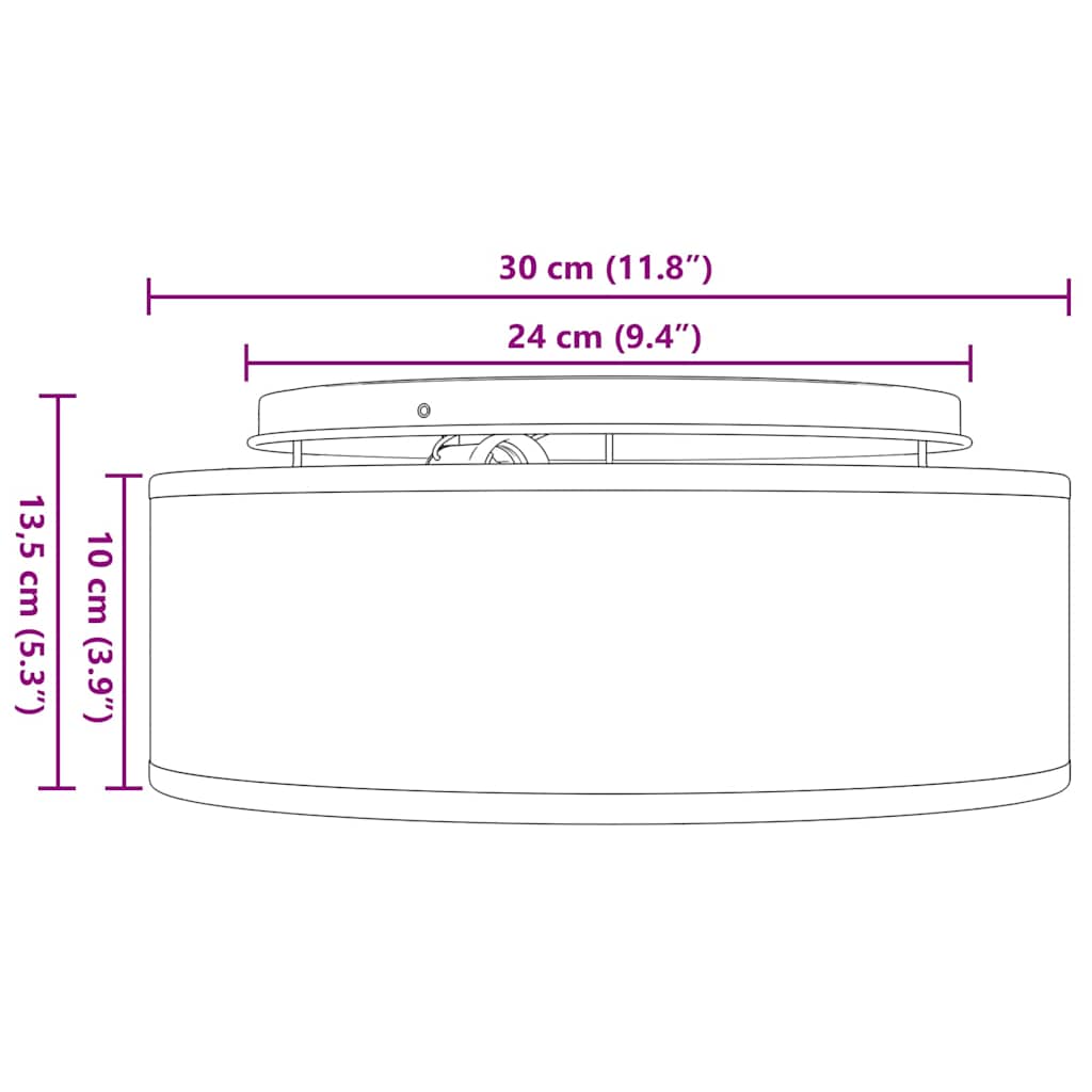 Deckenlampe Mit Strahlern 30 X 30 X 13,5 Cm Stoff