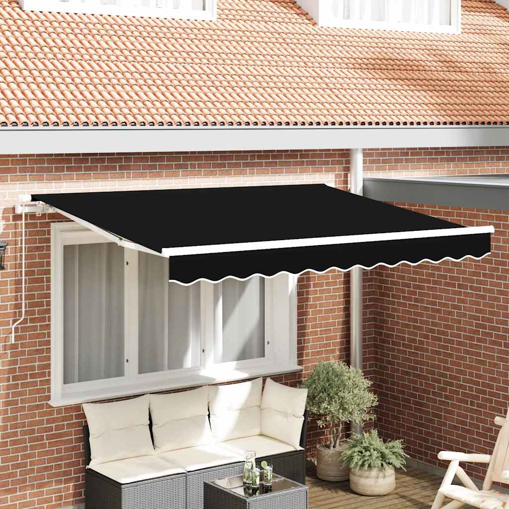 Markisenersatzstoff 4,5 × 3 M Polyester Schwarz