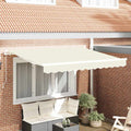 Einziehbare Markise Creme 400 X 200 Cm Stoff Creme (Weißer Rahmen)