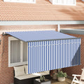 Einziehbare Markise Blau Und Weiß 300 X 200 Cm