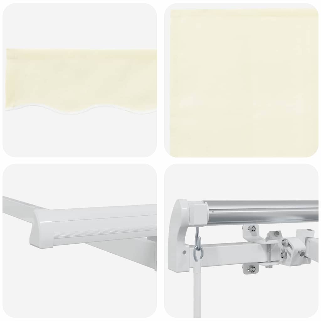 Markise Mit Sichtschutz Creme 350 X 200 X 120 Cm Creme (Anthrazit-Rahmen)