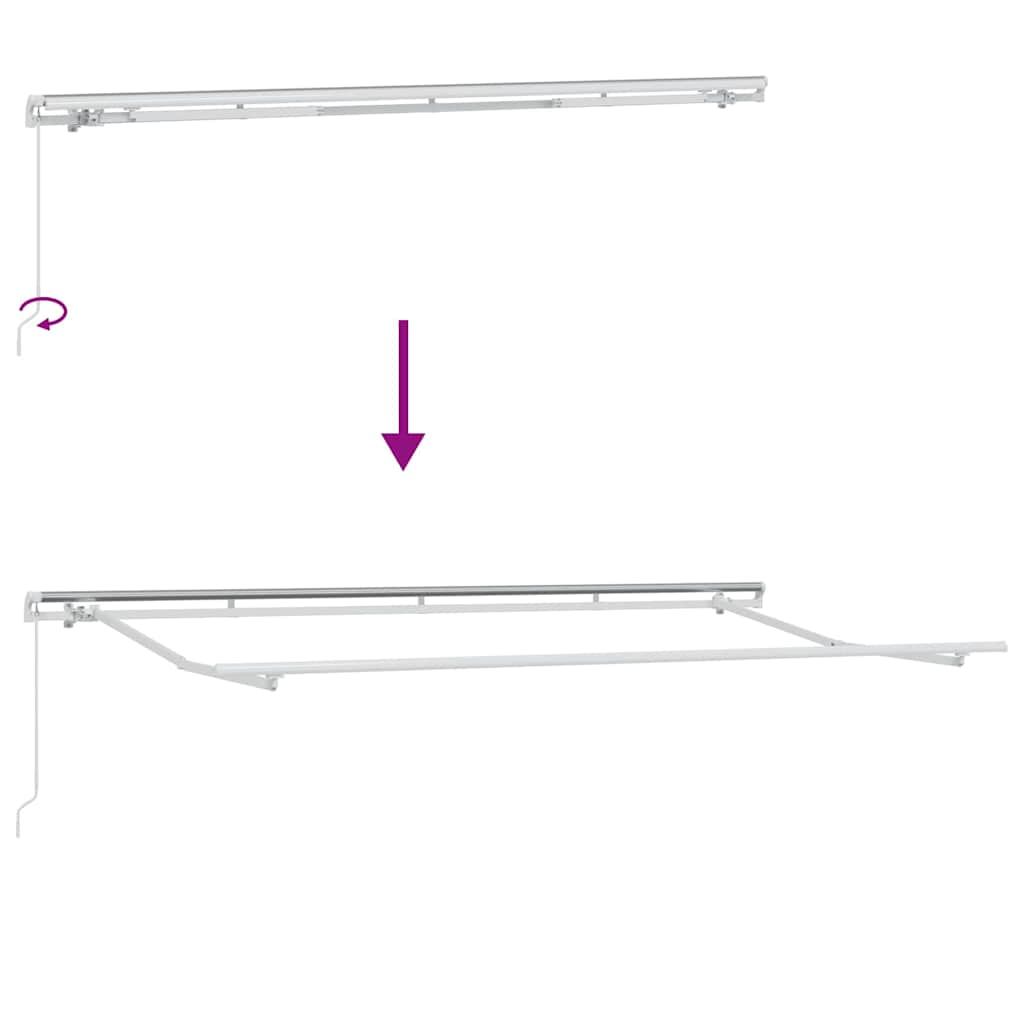 Markise Mit Sichtschutz Creme 350 X 200 X 120 Cm Creme (Anthrazit-Rahmen)