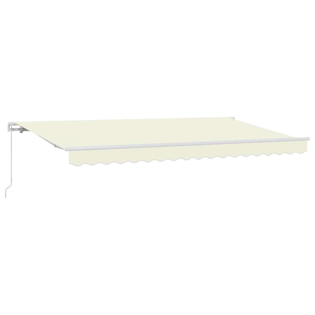 Einziehbare Markise Creme 400 X 200 Cm Stoff Creme (Weißer Rahmen)