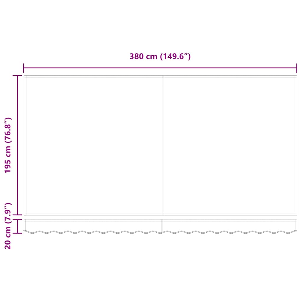 Einziehbare Markise Creme 400 X 200 Cm Stoff Creme (Weißer Rahmen)