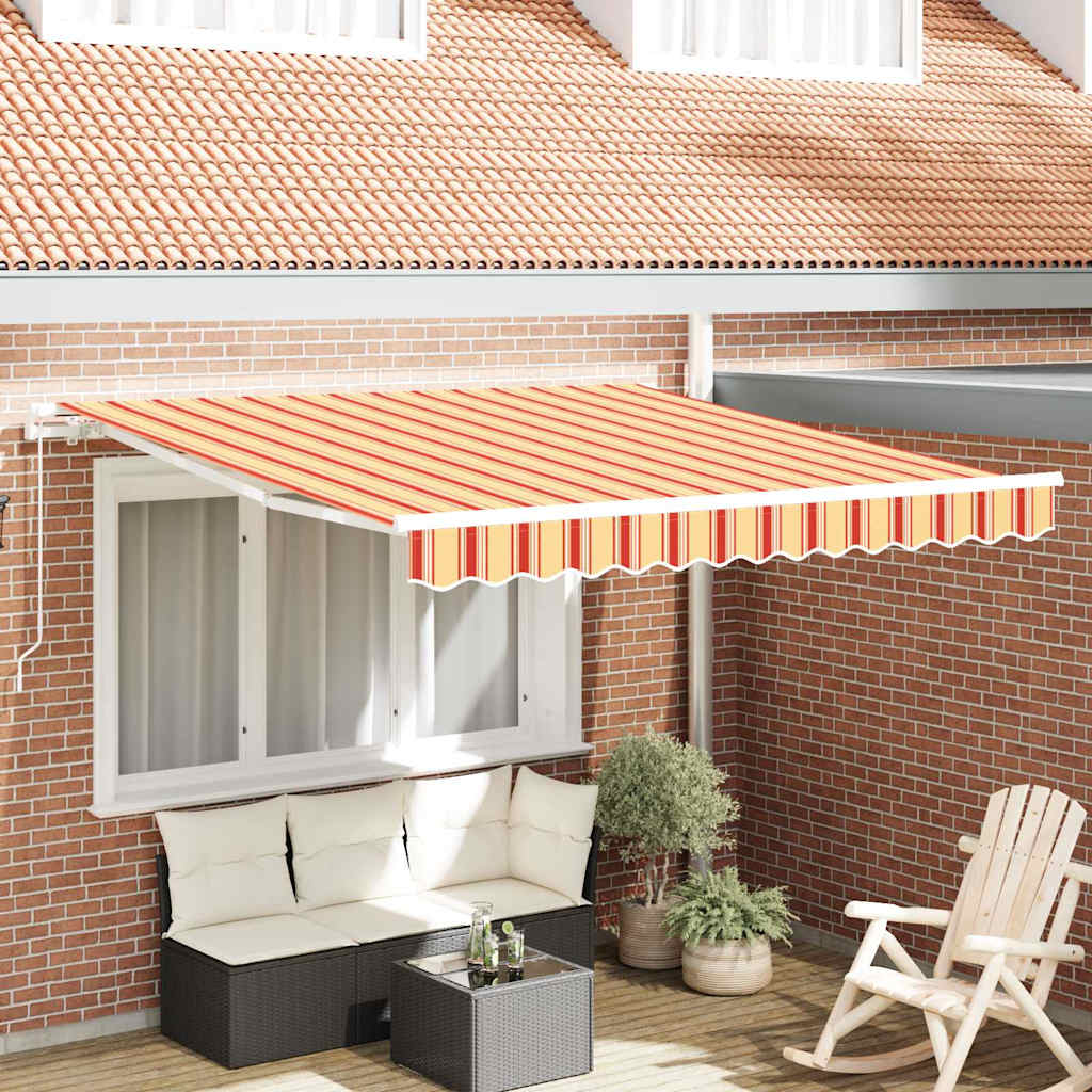 Markise Gelb Und Orange 350 X 250 X 165 Cm Polyester Anthrazit Und Weiß (Rahmen Anthrazit)