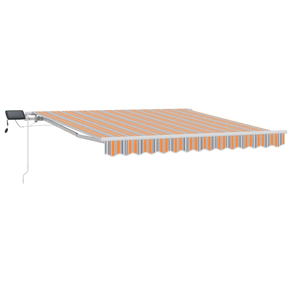 Einziehbare Markise Mehrfarbig Stoff Und Stahl Blau Und Orange