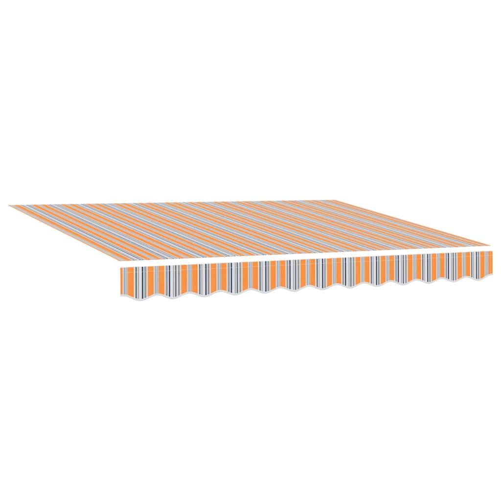 Einziehbare Markise Mehrfarbig Stoff Und Stahl Blau Und Orange