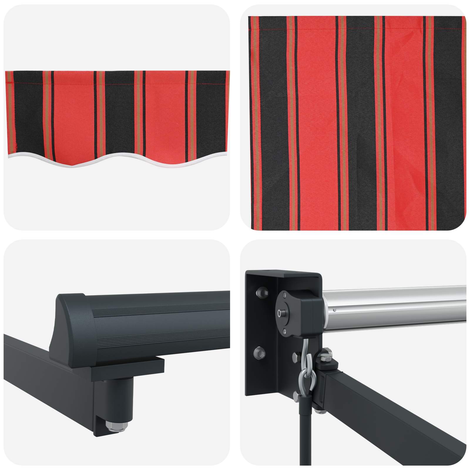 Markise Orange Und Braun 500 X 300 X 165 Cm Orange/Schwarz/Gelb