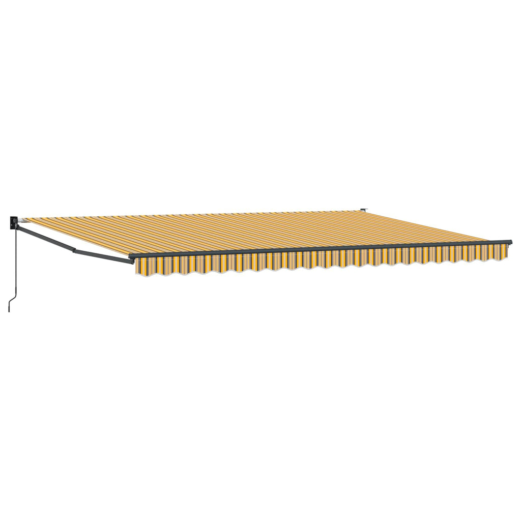 Einziehbare Markise Mehrfarbig 500 X 300 Cm Gelb/Grau/Weiß