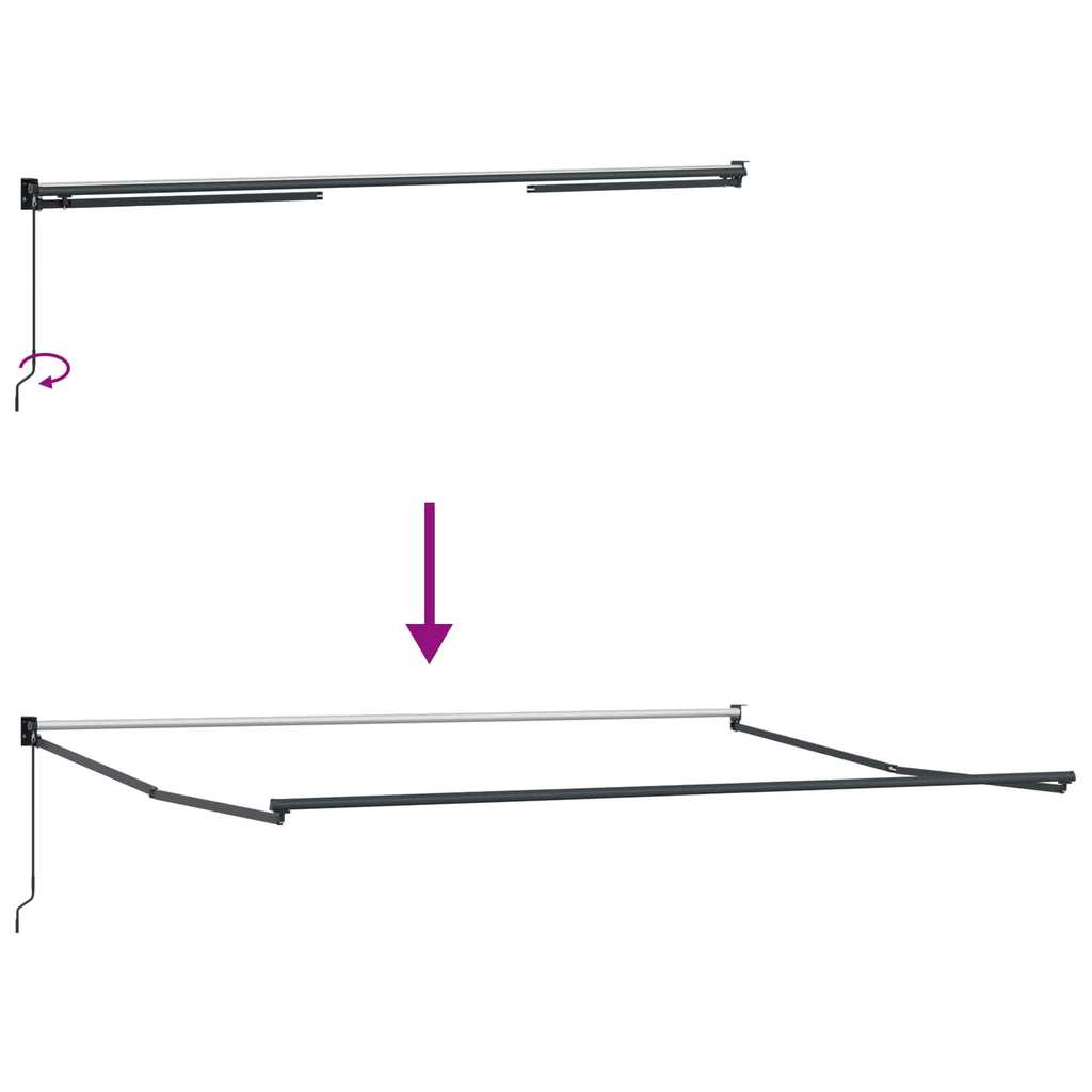 Einziehbare Markise Mehrfarbig 500 X 300 Cm Gelb/Grau/Weiß