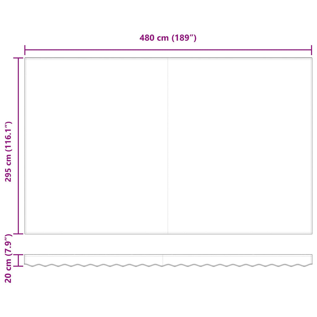 Einziehbare Markise Mehrfarbig 500 X 300 Cm Gelb/Grau/Weiß