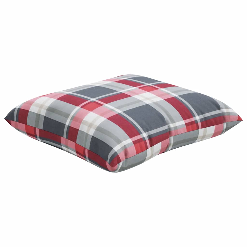 Sofakissen 4 Stk. Rot Karomuster 50X50 Cm Stoff
