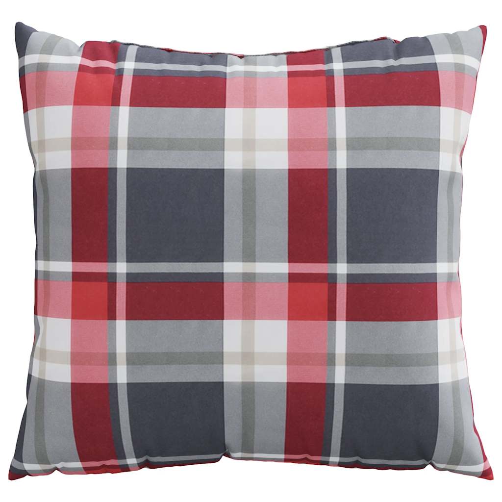 Sofakissen 4 Stk. Rot Karomuster 50X50 Cm Stoff