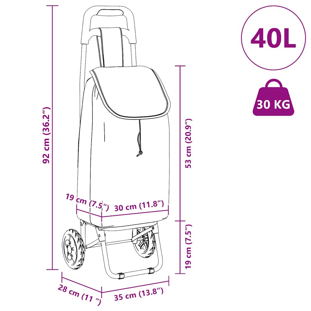 Einkaufswagen 35 X 28 X 92 Cm Oxford-Stoff
