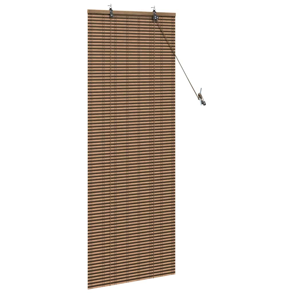 Rollo Mit Vorhängen Braun Bambus