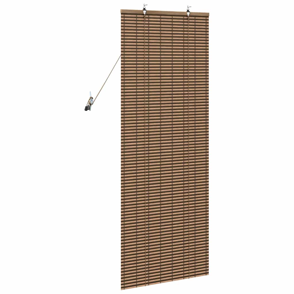 Rollo Mit Vorhängen Braun Bambus