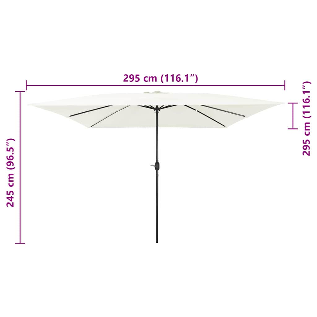 Garten-Sonnenschirm 295 X 295 X 245 Cm Polyester Und Stahl