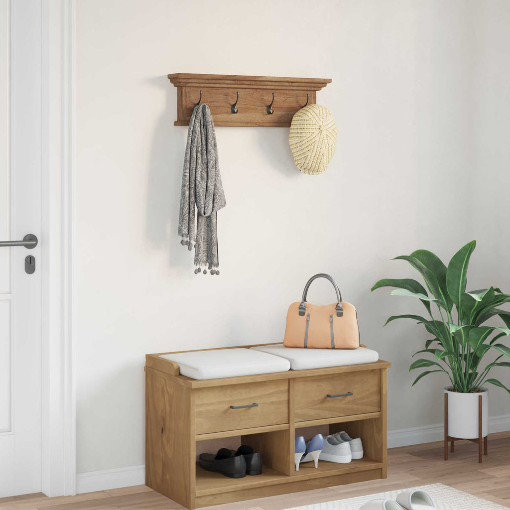 Wand Montierter Kleiderständer Natur 70 X 10 X 20 Cm