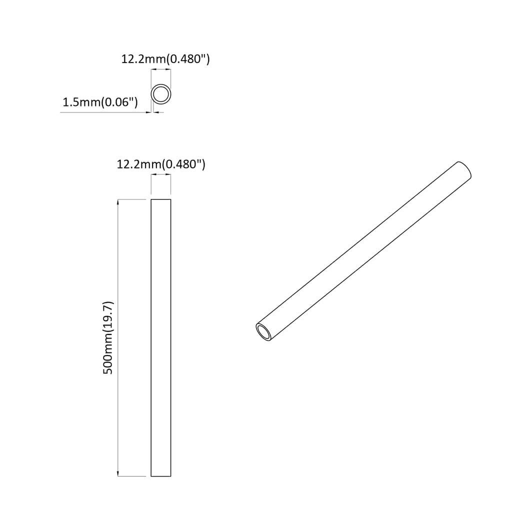 Pvc Rohr 2 Pcs Weiß 12,2 X 1,8 X 500 Mm Pp Und Pe