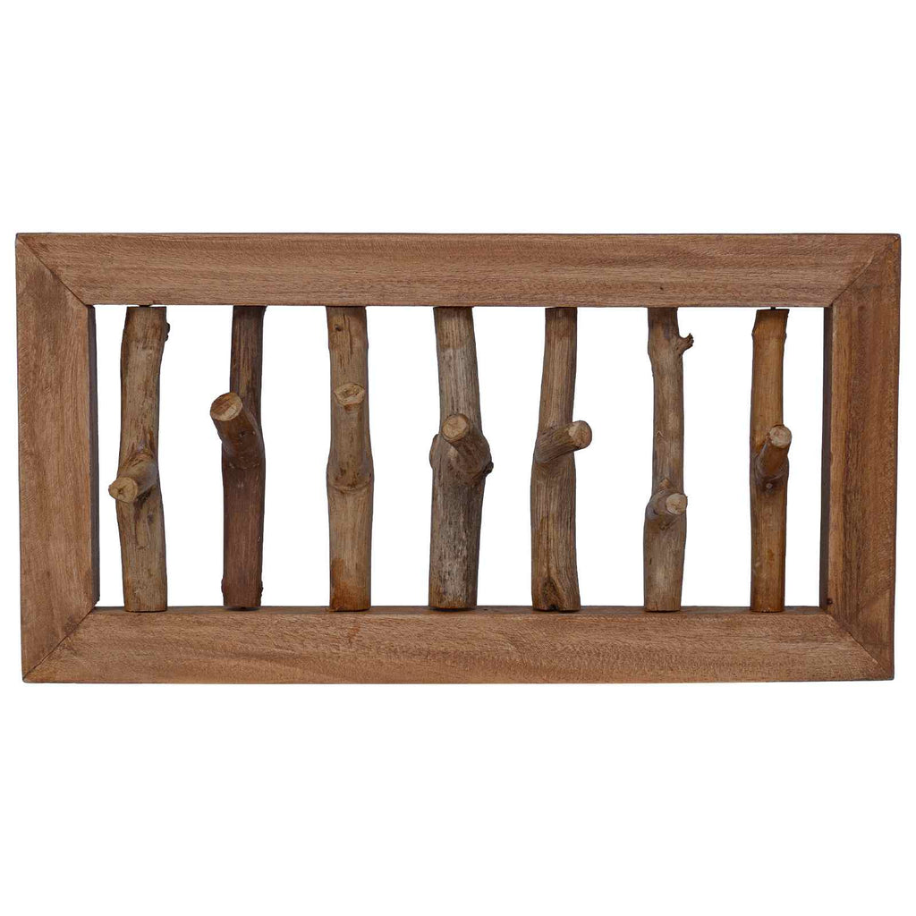 Mantelhaken Natur 50 X 10 X 25 Cm Massives Mahagoni Holz