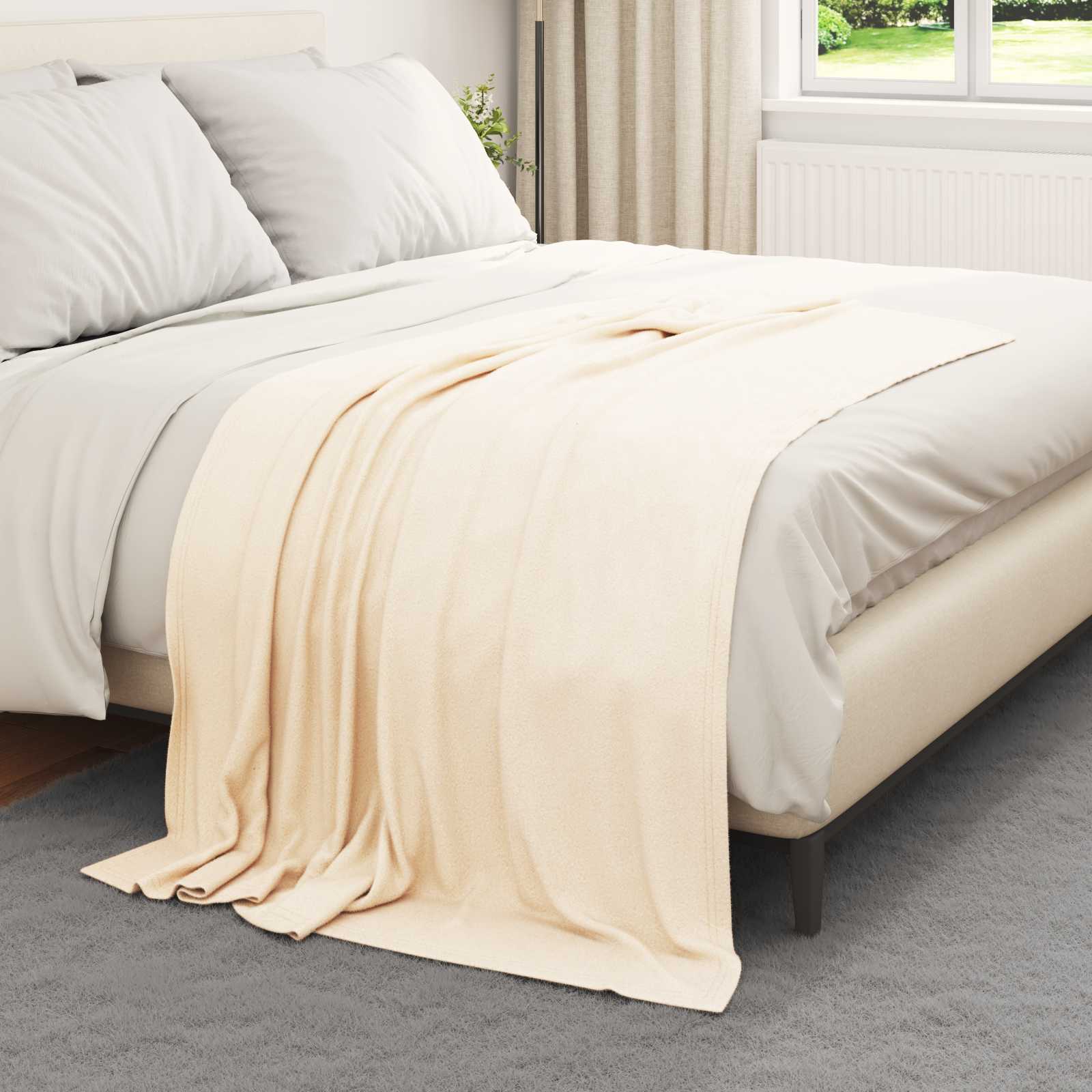 Überwurfdecke 170 X 130 Cm Fleece Creme