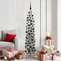 Künstlicher Weihnachtsbaum Schlank Mit Schnee Grün Pvc Grün Und Weiß