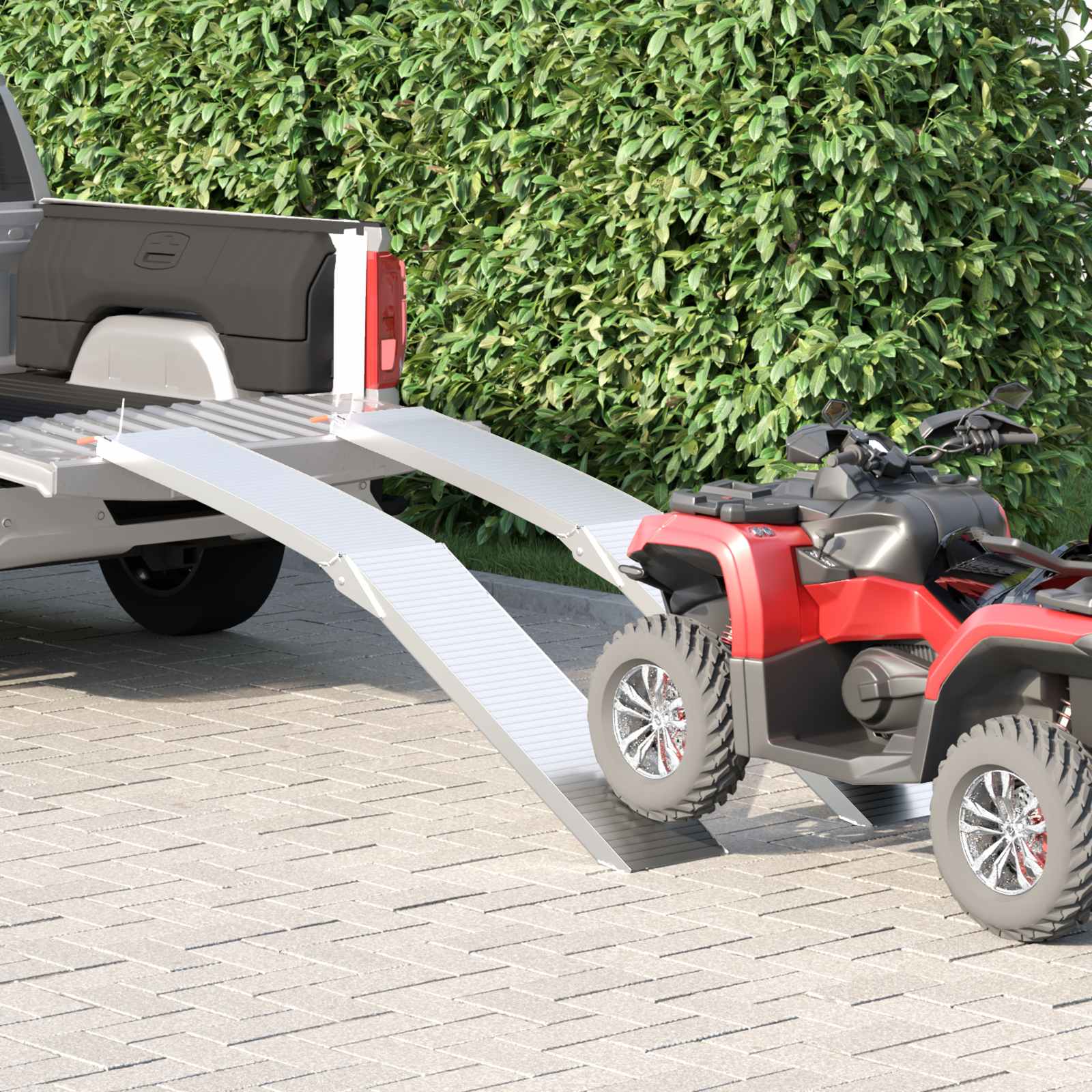 Motorradrampe 680 Kg 2 Pcs Silber 205 X 28 X 5 Cm Aluminium Grün