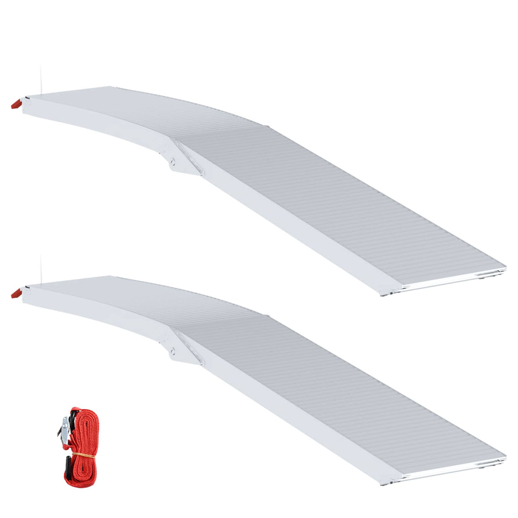 Motorradrampe 680 Kg 2 Pcs Silber 205 X 28 X 5 Cm Aluminium Grün