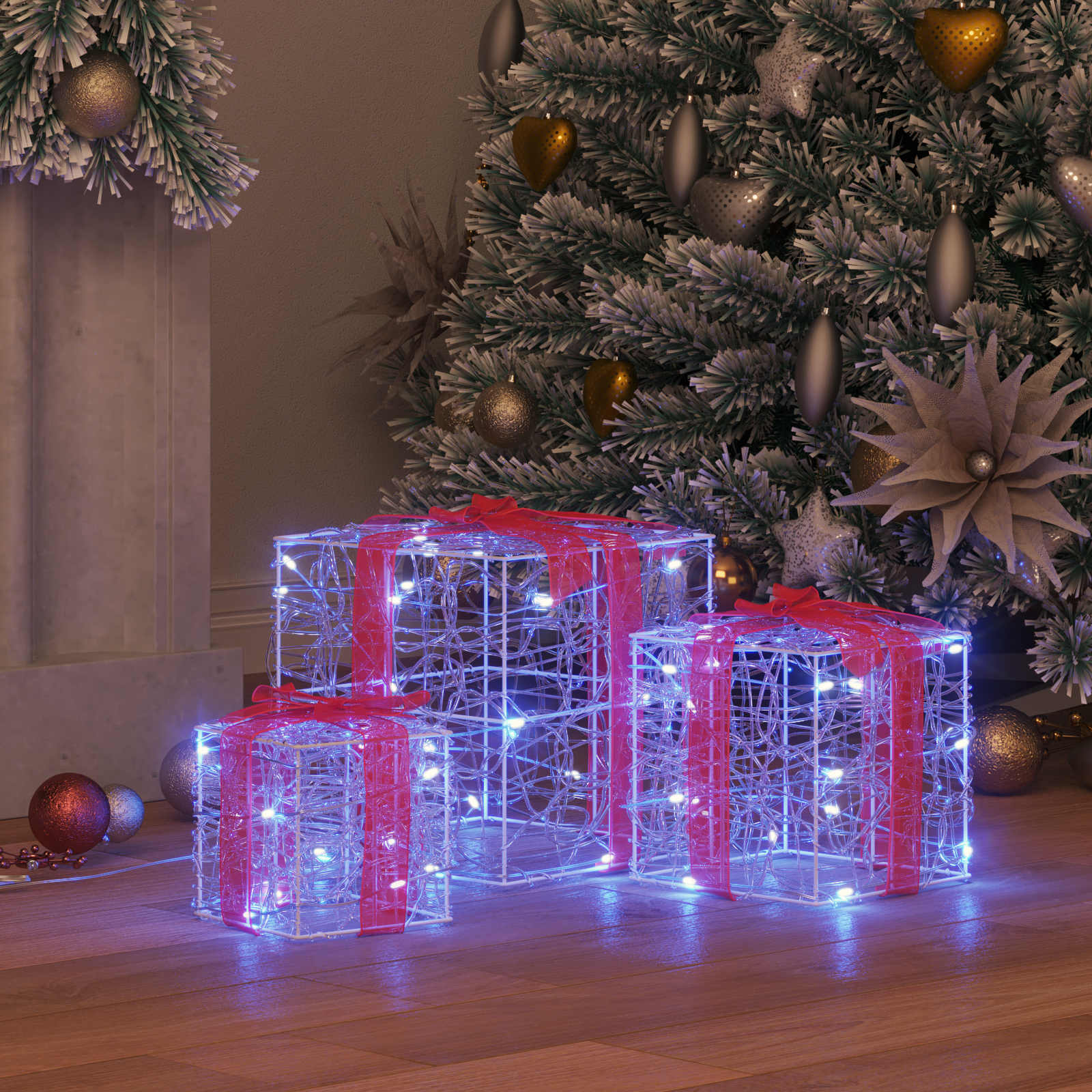 Geschenkbox Mit 60 Leds 3 Pcs 20 X 20 X 20 Cm Acryl