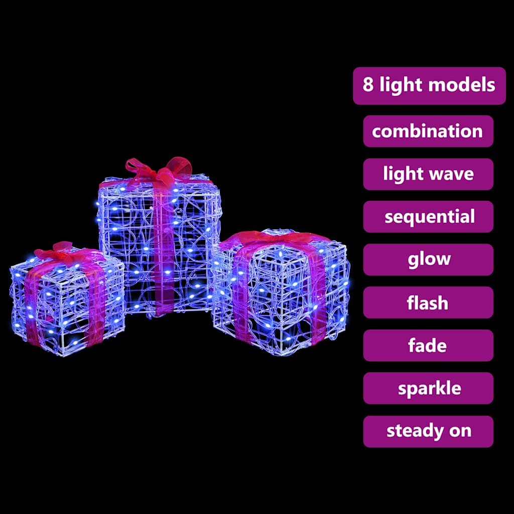 Geschenkbox Mit 60 Leds 3 Pcs 20 X 20 X 20 Cm Acryl