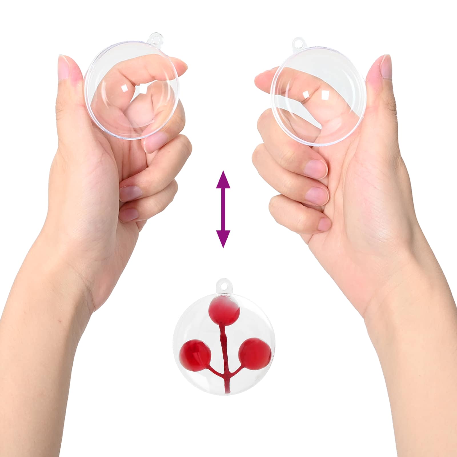 Weihnachtskugel-Set 50 Pcs Transparent Kunststoff